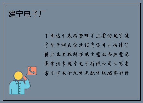 建宁电子厂